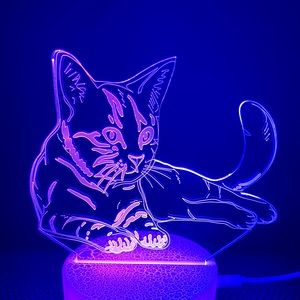 CUTE CAT CHANGING COLOURS LAMP
